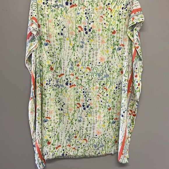 Beck Sundergaard Women Floral Striped Cotton Modal Fashion Scarf Fringe 82”, 40” - Picture 6 of 11